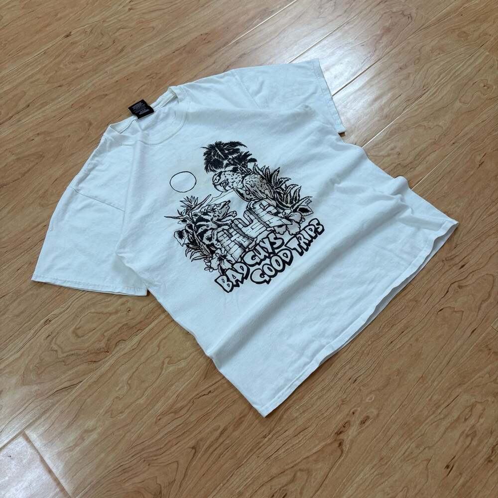 HUF Men's Bad Guys Good Trips Graphic Parrot Short Sleeve T-Shirt Size M